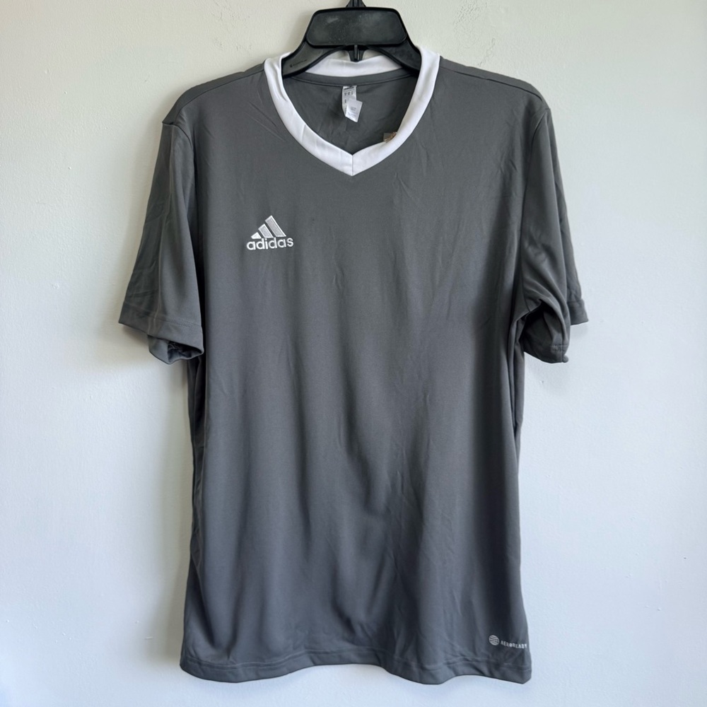 Adidas Gray Aeroready Soccer Jersey Bienaime Custom Name Back V-Neck Medium NWT